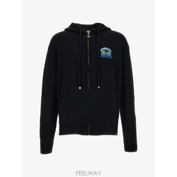 CASABLANCA 26 FW ī�����ī logo patch zip up hoodie PF26KW143001BLACK TP45526 FW ī�����ī logo patch zip up hoodie PF26KW143001