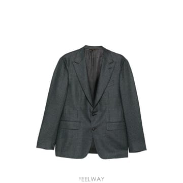 26 FW Canali 마이크로 체크 싱글 브레스티드 블레이저 15286CF00126 TP460101818