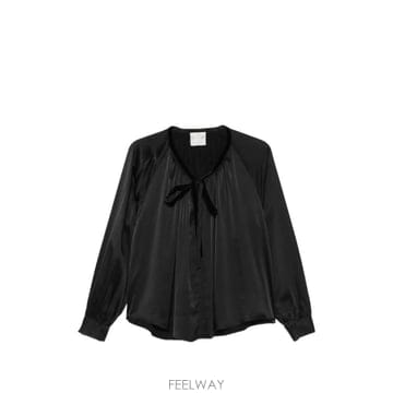 26 FW Forte Forte velvet ribbon silk satin shirt 15386MYSHIR