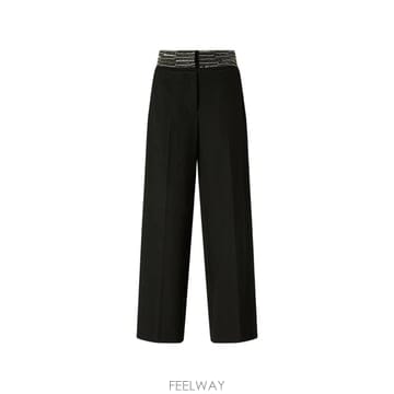 26 FW PINKO 크리스털 장식 와이드 팬츠 107837A3MJ TP458732520