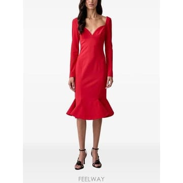 26 FW PINKO 스윗하트 넥 플루티드 미디 드레스 107859A3MI TP460077071