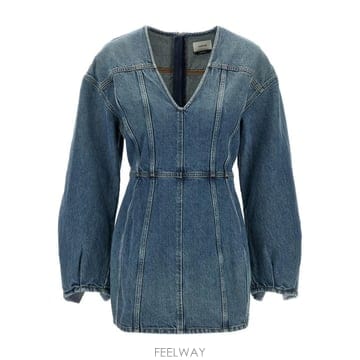 26 FW Haikure V넥 데님 드레스 HEW08099DF179 TP460077054
