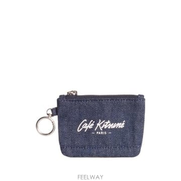 | Other Brand | 26 FW CAFE KITSUNE logo print denim coin pouch CRU02WD4036 T26 FW CAFE KITSUNE logo print denim coin pouch CRU02WD