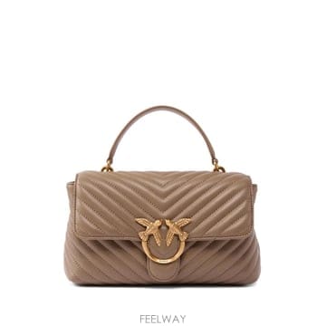 26 FW PINKO 레이디 러브 백 퍼프 셰브런 나파 레더 미디엄 핸드백 100043A0GK TP46009