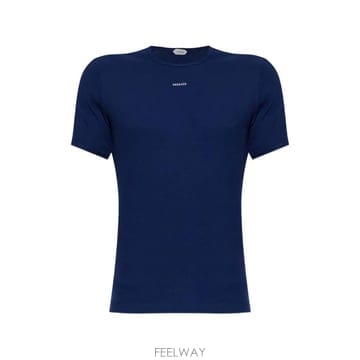 Versace 26 FW ������ü embroidered logo ribbed cotton jersey T shirt 10226 FW ������ü embroidered logo ribbed cotton jersey T