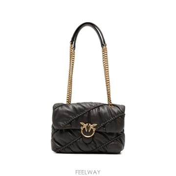26 FW PINKO 러브 퍼프 셰브런 퀼팅 레더 숄더 백 107066A0F2 TP459992744