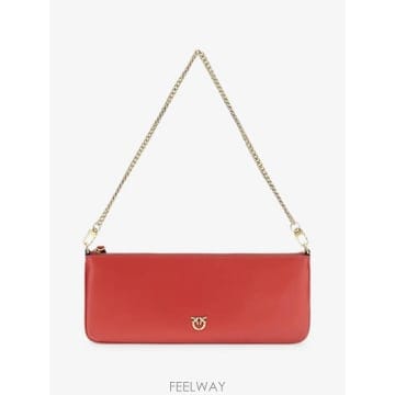 26 FW PINKO 호리즌탈 플랫 레더 숄더 백 107669A0F1 TP459992086