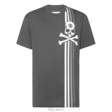 Philipp Plein 25SS �ʸ� �÷��� ���� Ƽ���� MTK8111 PJY002N 02 0201 BLACK WHITE25SS �ʸ� �÷��� ���� Ƽ���� MTK8111 PJY002N 02 0201 B