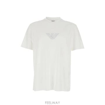 26FW 엠포리오 아르마니 반팔 티셔츠 EM004583 AF13669M0306 OFF WHITE EAG