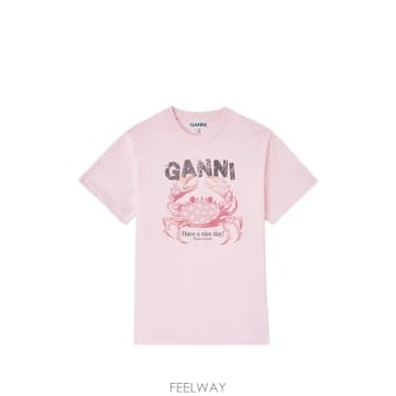 26FW 가니 반팔 티셔츠 A1050197 868 CHALK PINK