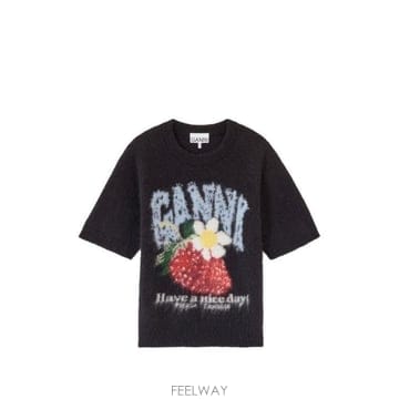 26FW 가니 반팔 티셔츠 A1050226 099 BLACK