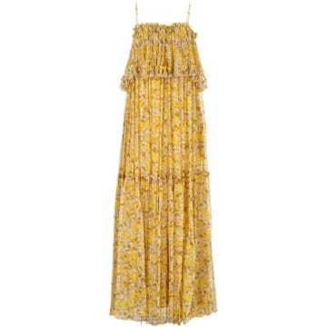 26SS 끌로에 롱 원피스 26UR124275 92D WHITE YELLOW