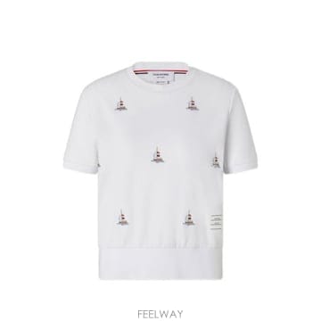 Thom Browne 26FW ����� ���� Ƽ���� FJS229E J0055100 WHITE26FW ����� ���� Ƽ���� FJS229E J0055100 WHITE