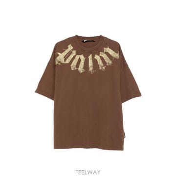 Palm Angels 26FW �ʾ����� ���� Ƽ���� PAMAA003JR001 6019 BROWN LIGHT YELLOW26FW �ʾ����� ���� Ƽ���� PAMAA003JR001 6019 BROWN LIG