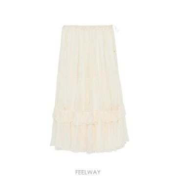 26FW 끌로에 미디 스커트 26WJU20001 114 PRISTINE WHITE