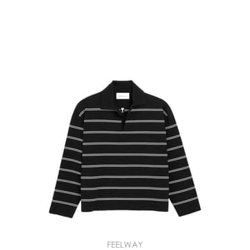 26FW 아미 폴로 티셔츠 UPL459 KN0194004 BLACK AND WHITE