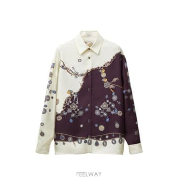 26FW 베르사체 블라우스 1025686 1A186825R880 BURGUNDY WHITE GOLD