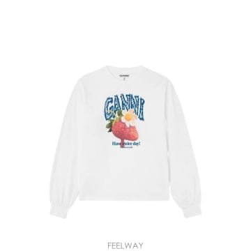 26FW 가니 긴팔 티셔츠 A1050241 151 BRIGHT WHITE
