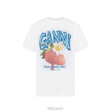 GANNI 26FW ���� ���� Ƽ���� A1050201 151 BRIGHT WHITE26FW ���� ���� Ƽ���� A1050201 151 BRIGHT WHITE
