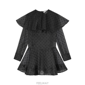 GANNI 26SS ���� ������ ��Ŭ Į�� ��ī ��Ʈ �̴� �巹�� A1030179 099 BLACK26SS ���� ������ ��Ŭ Į�� ��ī ��Ʈ �̴� �巹�� A1030