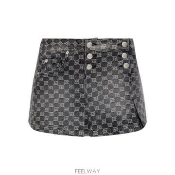 25FW 미스비헤이브 미디 스커트 251W850 WASHED BLACK