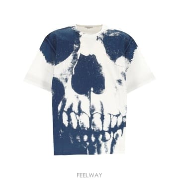 Alexander Mcqueen 25SS �˷���� ���� ���� Ƽ���� 815067 QTAC50978 WHITE BLUE25SS �˷���� ���� ���� Ƽ���� 815067 QTAC50978 WHITE 