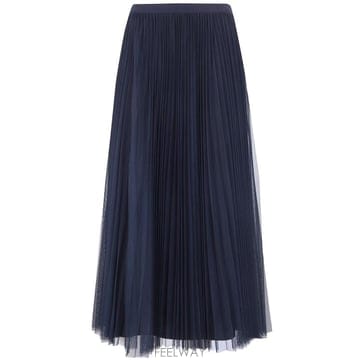 26SS 파비아나 필리피 와이드 플리츠 튤 스커트 GND266F426L738 5146 NIGHT BLUE