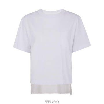 Sacai 25SS ��ī�� ���� Ƽ���� 25 07690 101 WHITE25SS ��ī�� ���� Ƽ���� 25 07690 101 WHITE