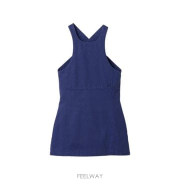 Miu Miu 26SS �̿�̿� �Ŀ� ������ �̴� �巹�� MF6345 19JYF0021 Blue26SS �̿�̿� �Ŀ� ������ �̴� �巹�� MF6345 19JYF0021