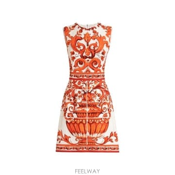 Dolce&Gabbana 26FW ��ü�ذ��ٳ� ���縮ī �̴� �巹�� F68A8T GDDRCS9000 White26FW ��ü�ذ��ٳ� ���縮ī �̴� �巹�� F68A8T GDDRCS90