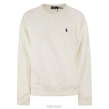 25SS 폴로 랄프로렌 포니로고 자수 플리스 스웨트 셔츠 211943006 WHITE
