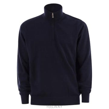26SS 브루넬로 쿠치넬리 캐시미어 집업 니트 M2200124 NAVY