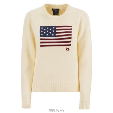 26SS 폴로 랄프로렌 아이코닉 플래그 스웨터 211896939 CREAM
