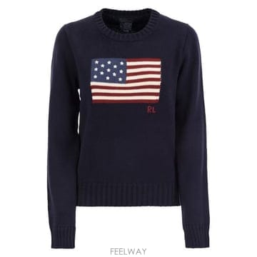 26SS 폴로 랄프로렌 아이코닉 플래그 스웨터 211896939 NAVY BLUE