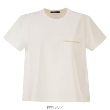 Fabiana Filippi 26SS �ĺ�Ƴ� �ʸ��� ���� Ƽ���� JED266F155 WHITE26SS �ĺ�Ƴ� �ʸ��� ���� Ƽ���� JED266F155 WHITE