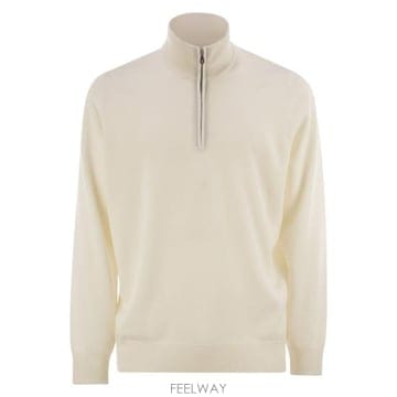 26SS 브루넬로 쿠치넬리 캐시미어 집업 니트 M2200124 CREAM