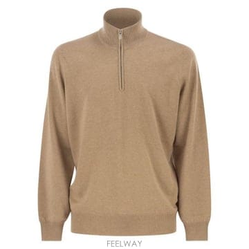 26SS 브루넬로 쿠치넬리 캐시미어 집업 니트 M2200124 CAMEL
