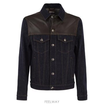 Brunello Cucinelli 26FW ���ڷ� ��ġ�ڸ� ���� M233P6026 BLUE BROWN26FW ���ڷ� ��ġ�ڸ� ���� M233P6026 BLUE BROWN
