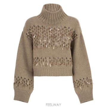 Brunello Cucinelli 25FW ���ڷ� ��ġ�ڸ� ���¿�ũ ���� ������ M52367304 BEIGE25FW ���ڷ� ��ġ�ڸ� ���¿�ũ ���� ������ M52367304 