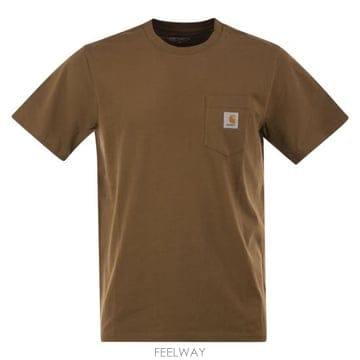 26FW 칼하트 숏슬리브 포켓 티셔츠 I030434 BROWN