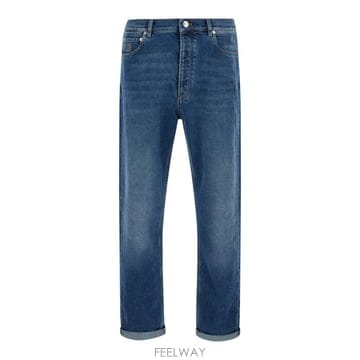 26FW 브루넬로 쿠치넬리 워시드 스트레이트 핏 데님 팬츠 M283PO1090C1471 Blu