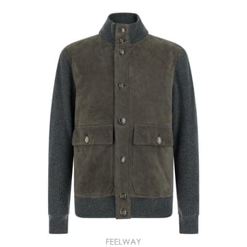 26FW 브루넬로 쿠치넬리 레더 봄버 자켓 MPCLF1955CWP86 Grey
