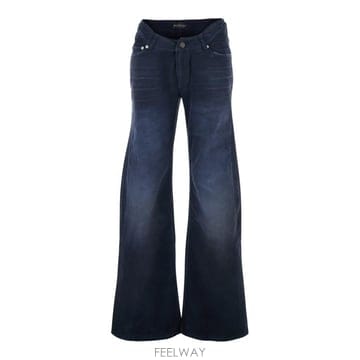 26SS 발렌시아가 커브드 Waist 팬츠 848019TTW648074 Blu