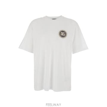 26SS 돌체앤가바나 DG 패치 코튼 티셔츠 G8PN9ZG7PZFW0800 White