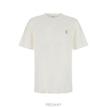 26FW 브루넬로 쿠치넬리 코튼 저지 크루넥 티셔츠 M0B138440CJB65 White