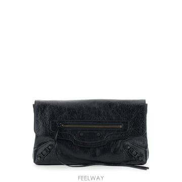 26FW 발렌시아가 르 시티 클러치 8733862ABEK1000 Black