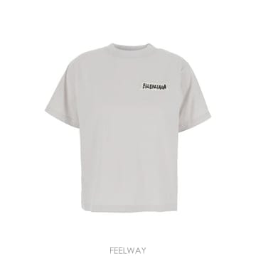 26SS 발렌시아가 마스킹 테이프 티셔츠 850990TTVL69012 White