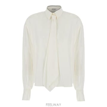 Brunello Cucinelli 26FW ���ڷ� ��ġ�ڸ� ����콺 ���� MP993M3A26C600 White26FW ���ڷ� ��ġ�ڸ� ����콺 ���� MP993M3A26C600 Wh