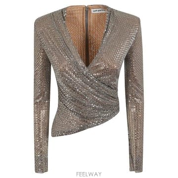 Self Portrait 26FW ���� ��Ʈ����Ʈ ž AW26 154TGR GREY26FW ���� ��Ʈ����Ʈ ž AW26 154TGR GREY