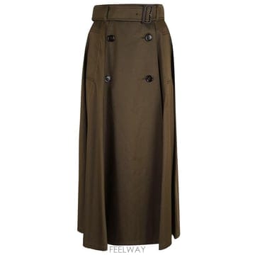 26FW 버버리 개버딘 트렌치 미디 스커트 8117977 JUNIPER